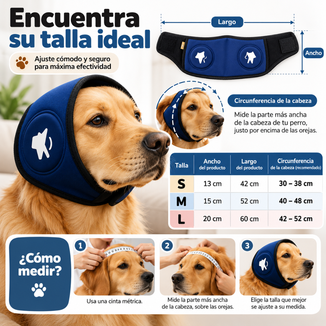 Protector auditivo antirruido para perros
